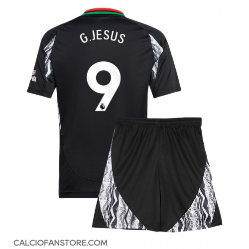 Maglia Calcio Arsenal Gabriel Jesus #9 Seconda Divisa Bambino 2024-25 Manica Corta (+ pantaloncini)